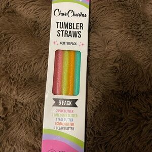 Glitter Tumbler Straws - 6 Pack